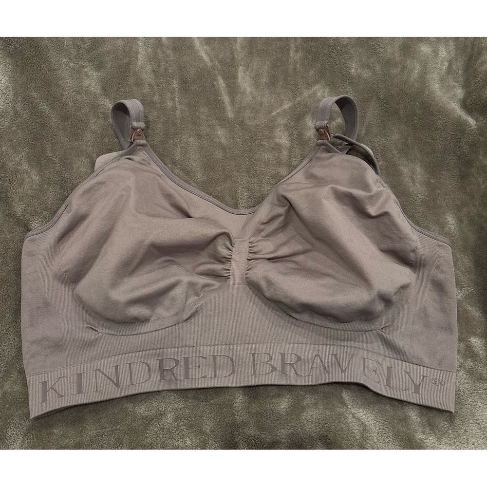 Kindred Bravely Simply Sublime Nursing Bra XXXL Busty 3XL Purple Maternity Knit